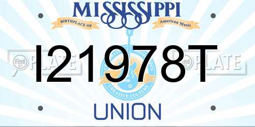 I21978T Mississippi License Plate