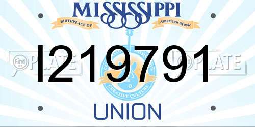 I219791 Mississippi License Plate