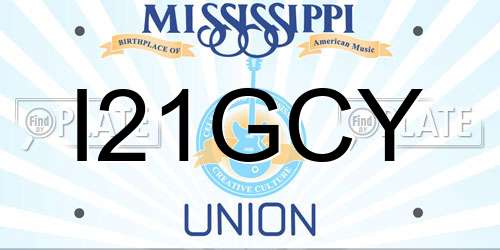 I21GCY Mississippi License Plate