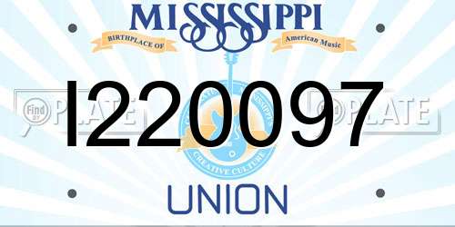 I220097 Mississippi License Plate