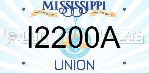 I2200A Mississippi License Plate