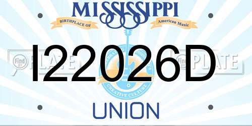 I22026D Mississippi License Plate