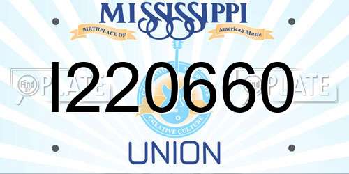 I220660 Mississippi License Plate