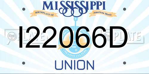 I22066D Mississippi License Plate