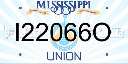 I22066O Mississippi License Plate