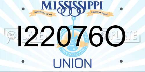 I22076O Mississippi License Plate