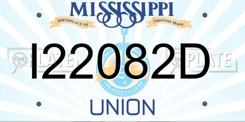 I22082D Mississippi License Plate