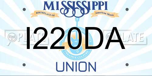 I220DA Mississippi License Plate