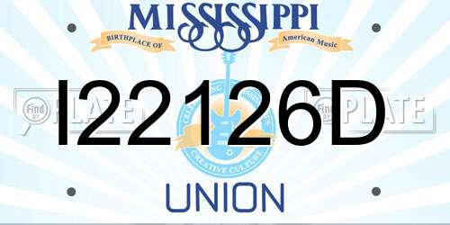 I22126D Mississippi License Plate