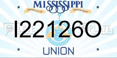 I22126O Mississippi License Plate