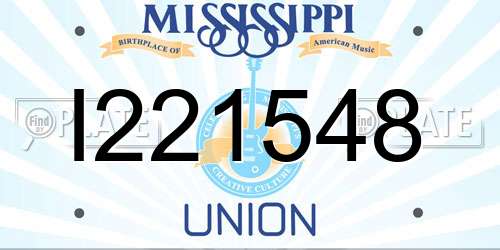 I221548 Mississippi License Plate