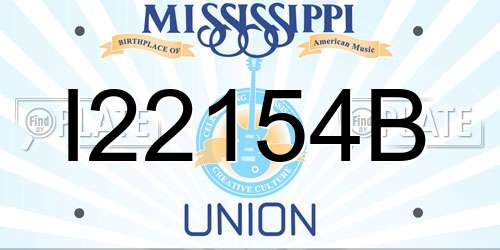 I22154B Mississippi License Plate