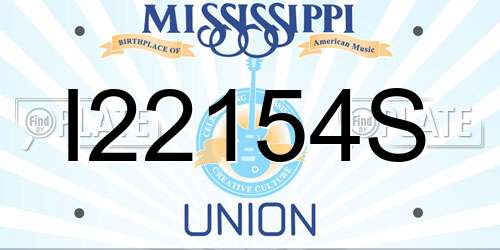 I22154S Mississippi License Plate