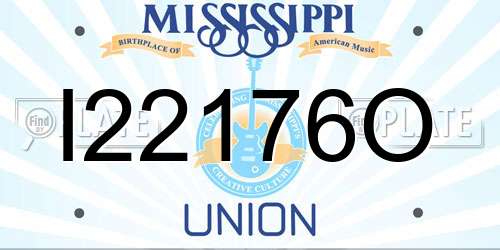 I22176O Mississippi License Plate