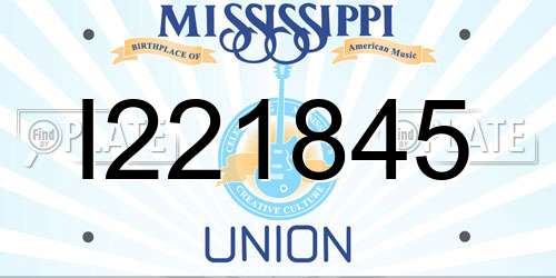 I221845 Mississippi License Plate