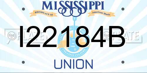 I22184B Mississippi License Plate