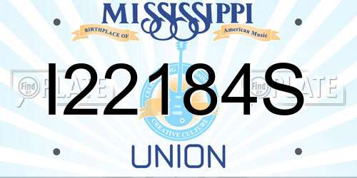I22184S Mississippi License Plate