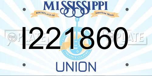 I221860 Mississippi License Plate