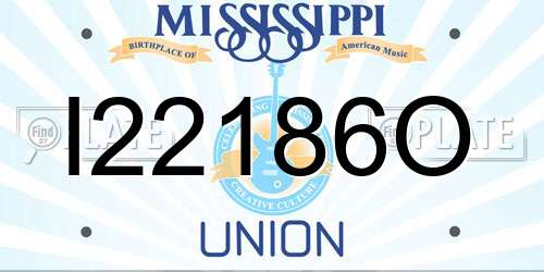 I22186O Mississippi License Plate