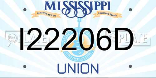 I22206D Mississippi License Plate