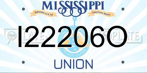 I22206O Mississippi License Plate