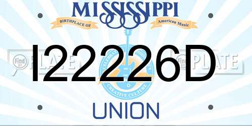 I22226D Mississippi License Plate