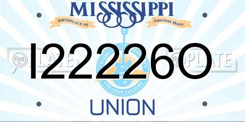 I22226O Mississippi License Plate