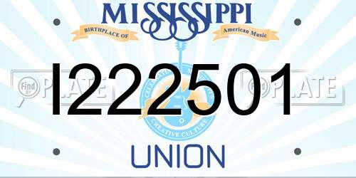I222501 Mississippi License Plate