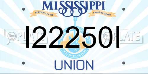 I22250I Mississippi License Plate