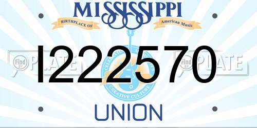 I222570 Mississippi License Plate