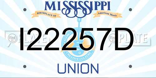 I22257D Mississippi License Plate