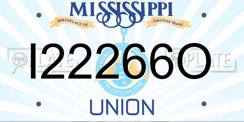 I22266O Mississippi License Plate