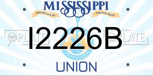 I2226B Mississippi License Plate