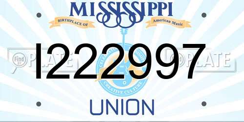 I222997 Mississippi License Plate