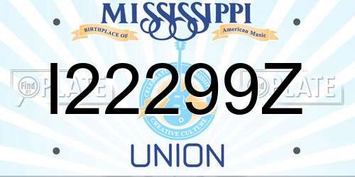 I22299Z Mississippi License Plate