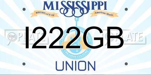 I222GB Mississippi License Plate