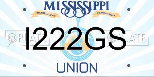 I222GS Mississippi License Plate