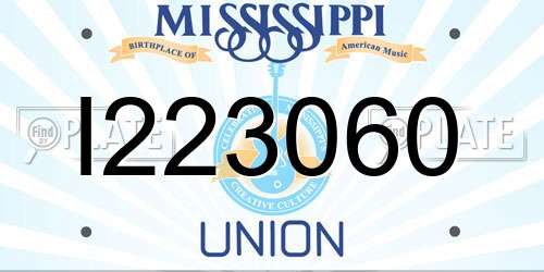 I223060 Mississippi License Plate