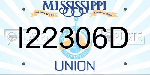 I22306D Mississippi License Plate