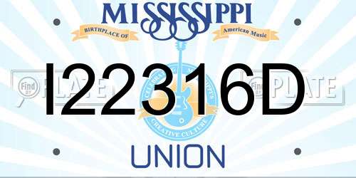 I22316D Mississippi License Plate