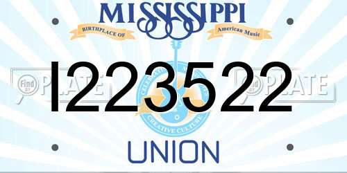 I223522 Mississippi License Plate