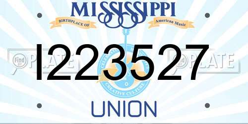 I223527 Mississippi License Plate