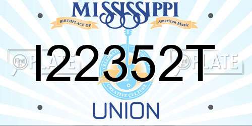 I22352T Mississippi License Plate