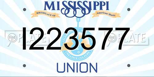 I223577 Mississippi License Plate