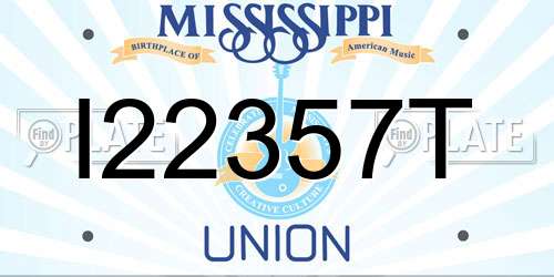 I22357T Mississippi License Plate