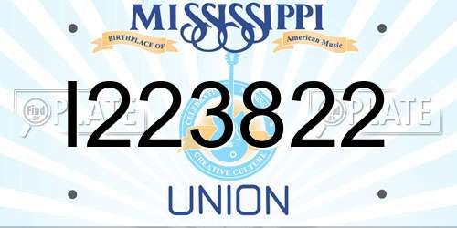 I223822 Mississippi License Plate