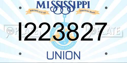 I223827 Mississippi License Plate