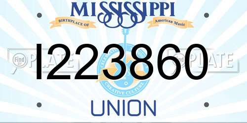 I223860 Mississippi License Plate