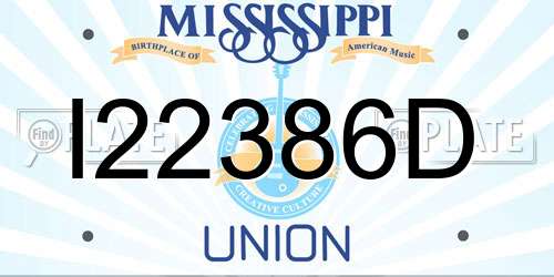 I22386D Mississippi License Plate