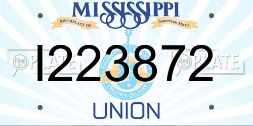 I223872 Mississippi License Plate